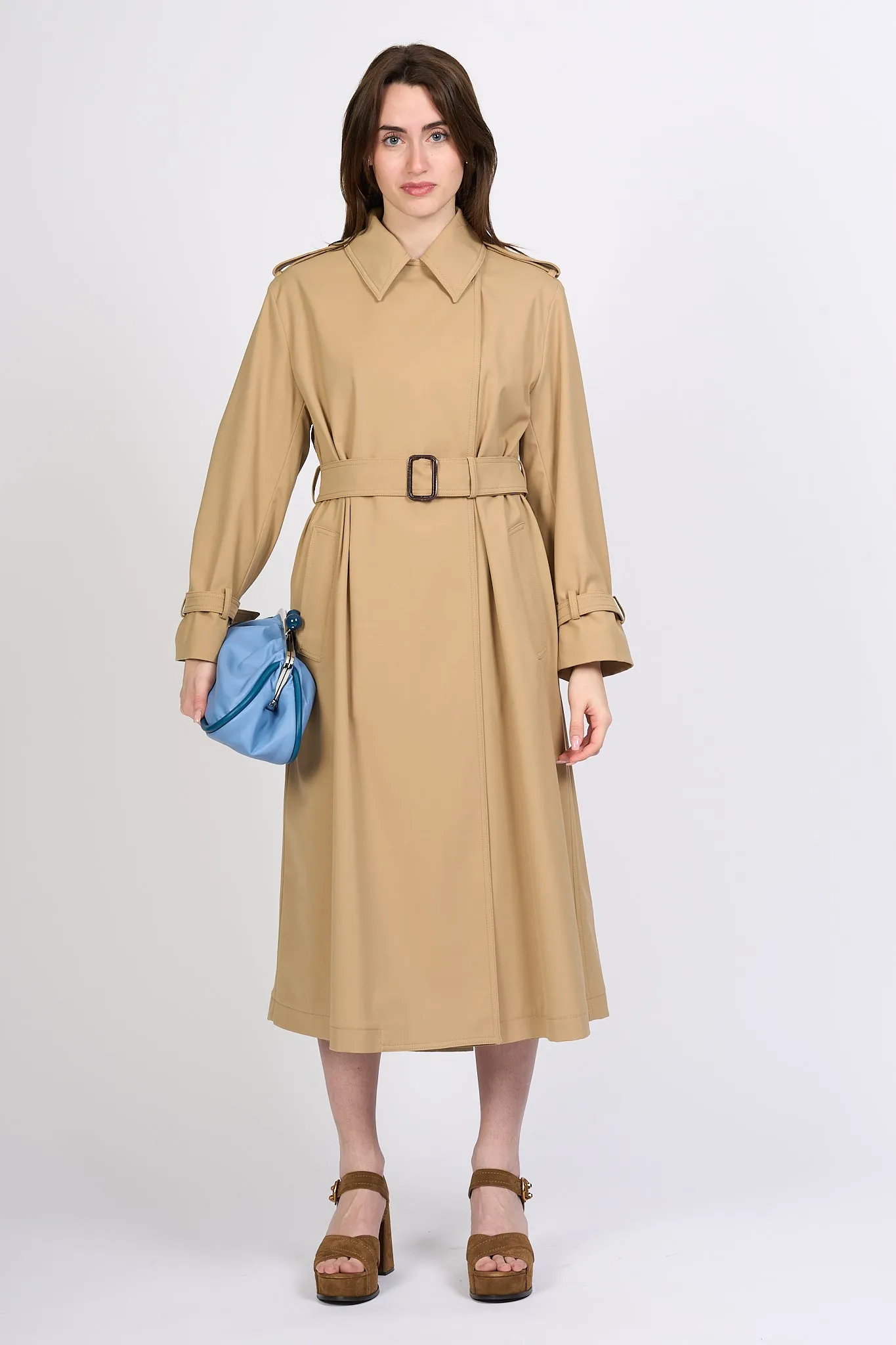 Max Mara Trench Giostra Lungo Miele Donna