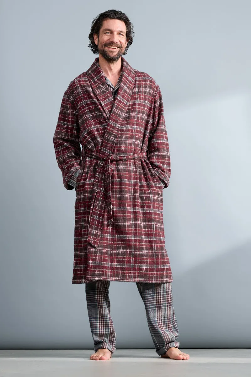 Men's Deckhand Checked Flannel Robe