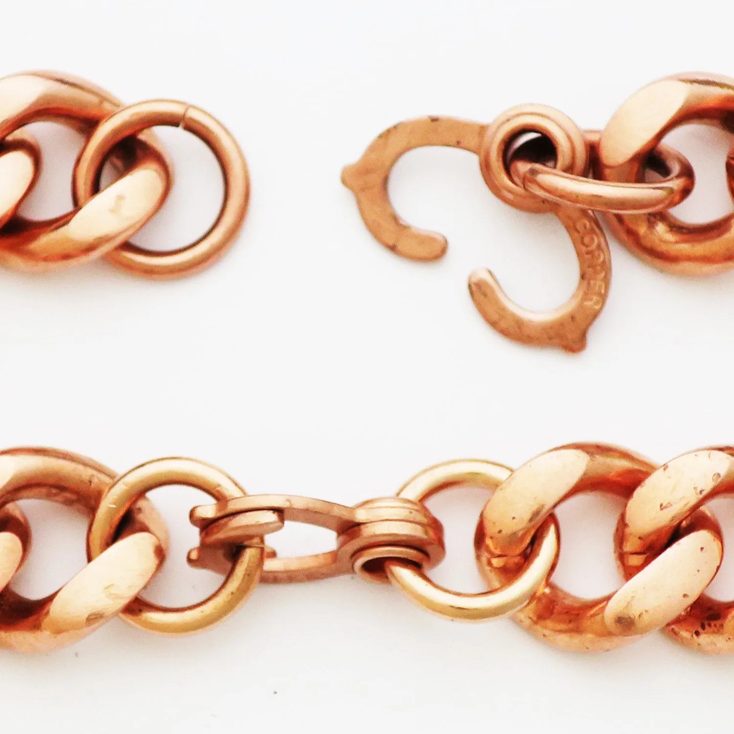 Men's Extra Bold 13mm Copper Cuban Curb Chain Bracelet  B79R Men's Solid Copper Bracelet Chain 8.5 Inch