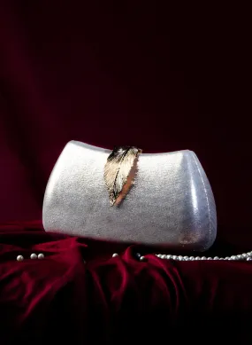 Metallic Leaf Buckle Clutch