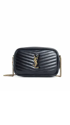 Mini Lou Bag in Quilted Leather - Black