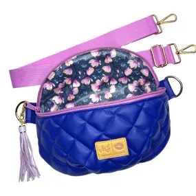 MJ Royal Blue Quilted with Lilac zipper