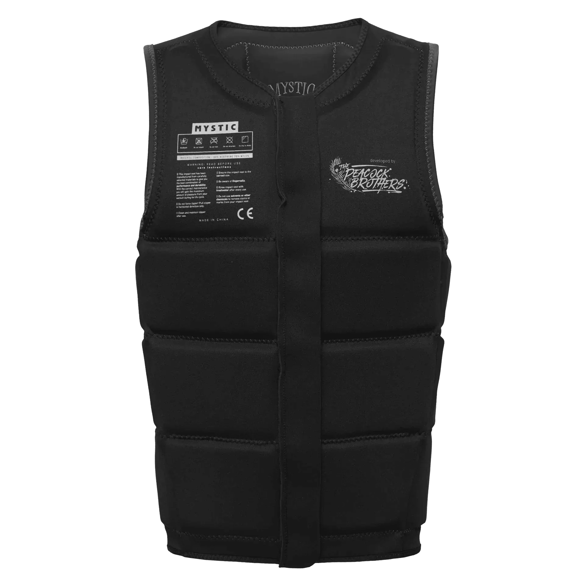 Mystic Peacock Impact Vest Black F-Zip Wake