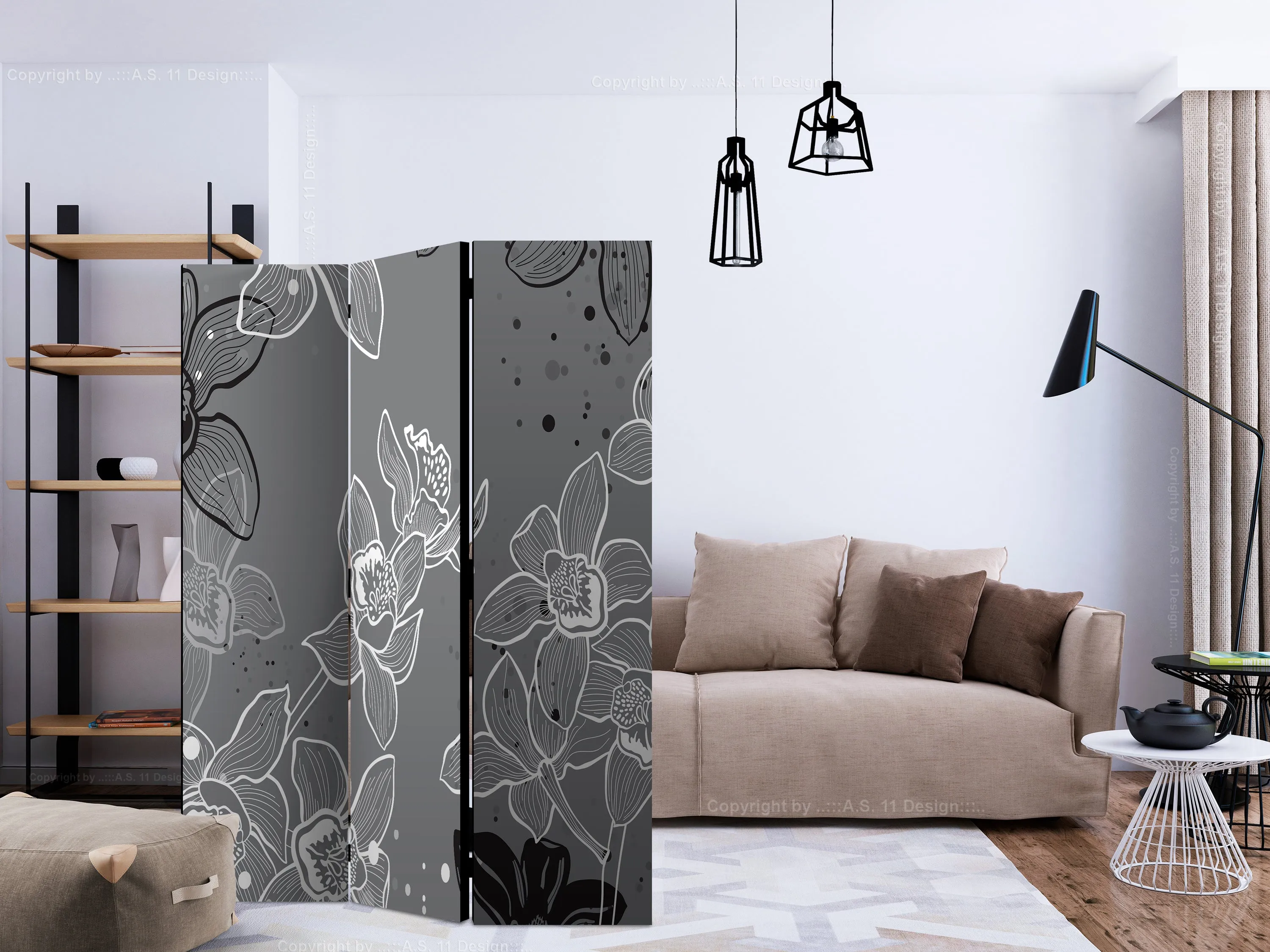 Paravento Winter flora [Room Dividers]