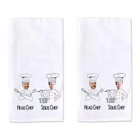 Personalized Kitchen Towels for the Cooking Couple -2 Pc Set