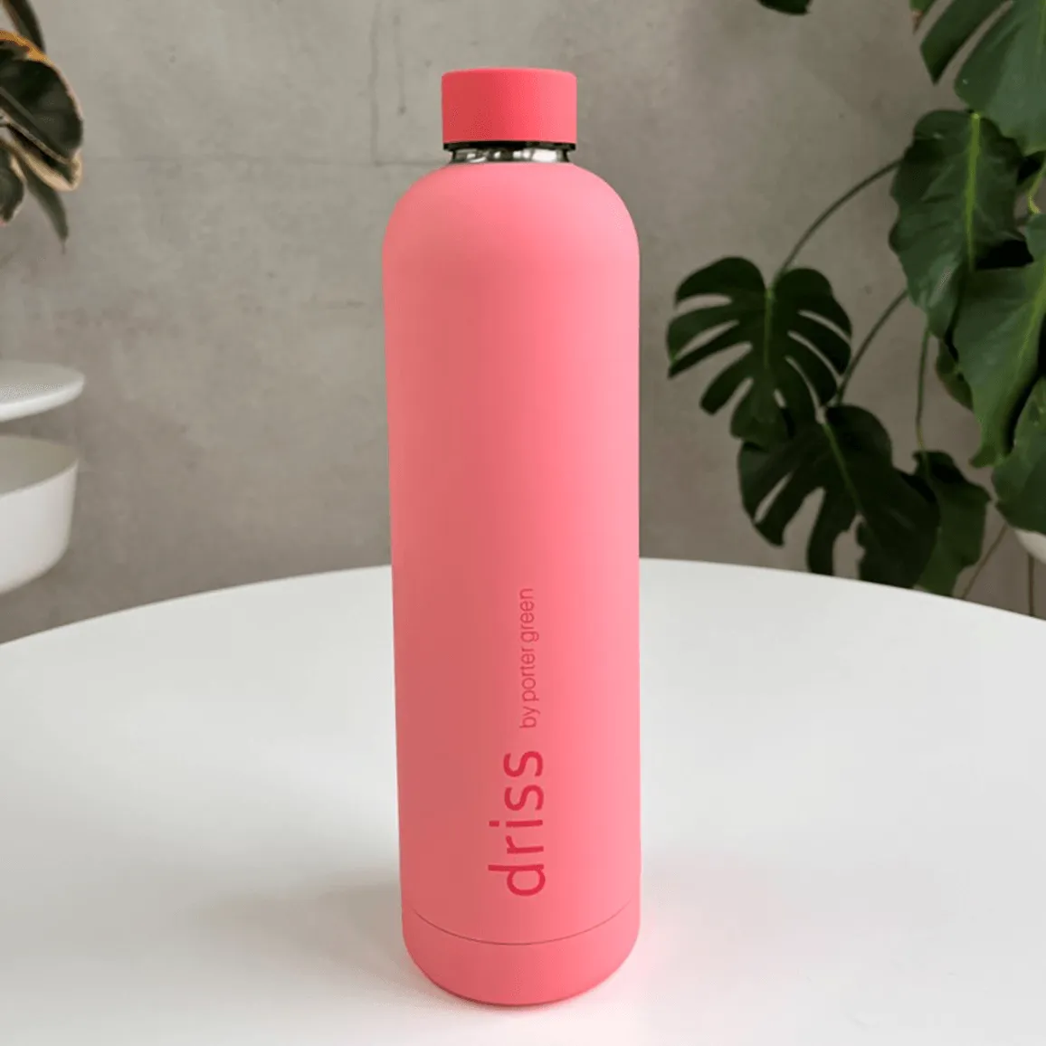 Porter Green Driss Water Bottle Double Wall Insulated Hot/Cold Stainless Steel 1L Kobe Pink