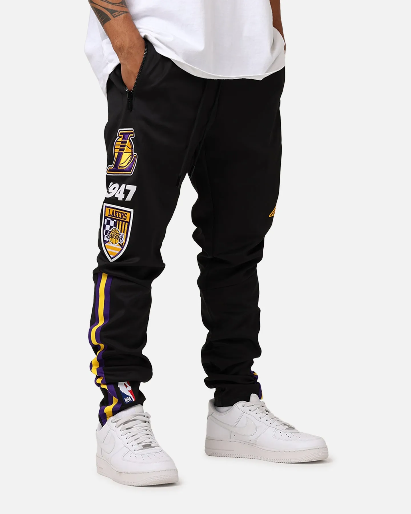 Pro Standard Los Angeles Lakers Fast Lane Track Pants Black