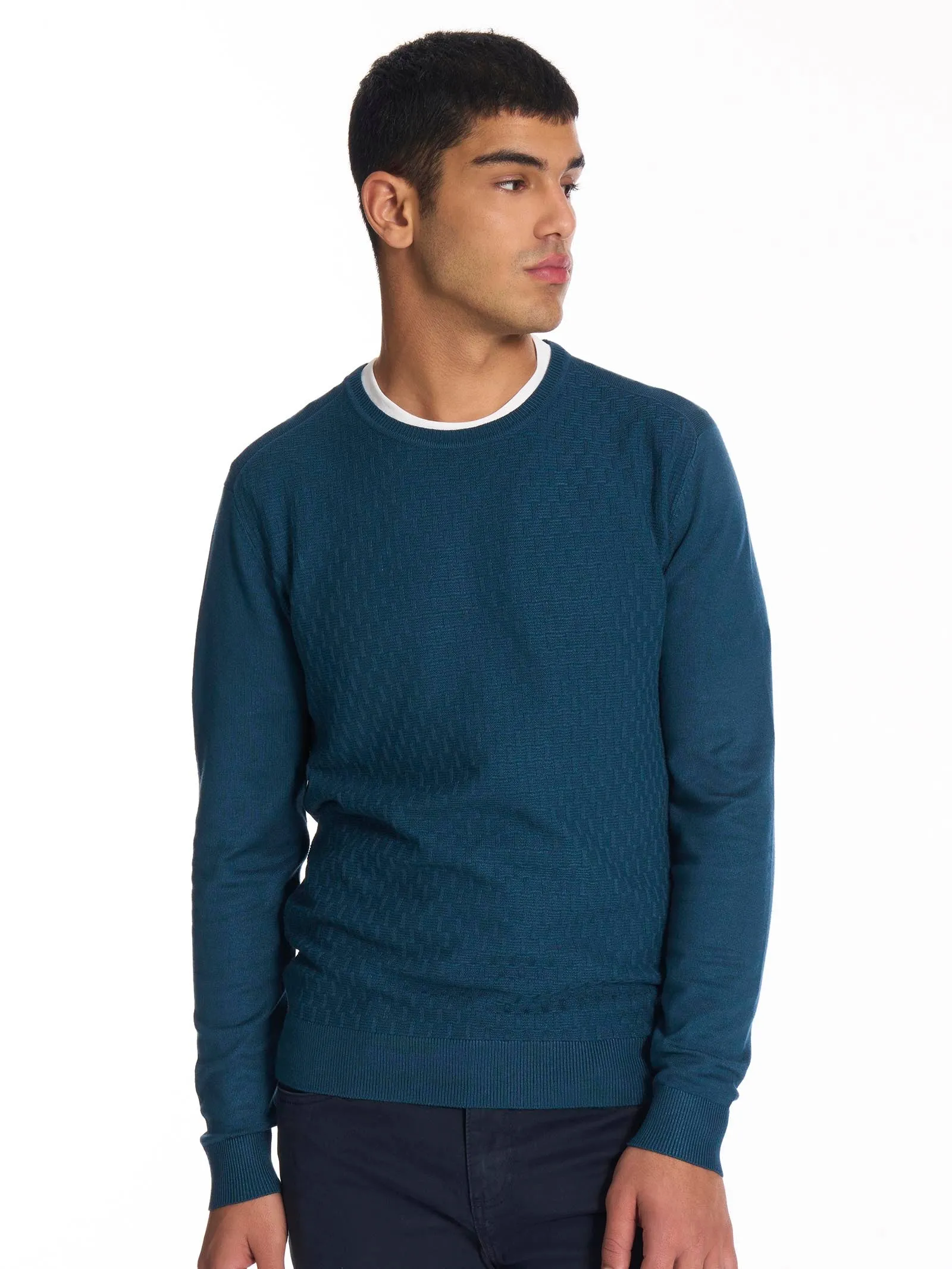 Pull girocollo in filato Winter Basic - Avorio