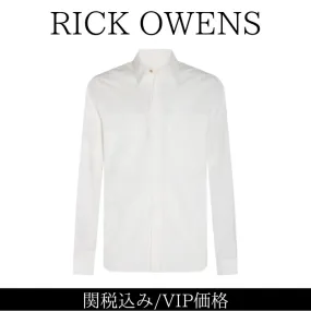 RICK OWENS  |Street Style Long Sleeves Plain Cotton Designers Shirts