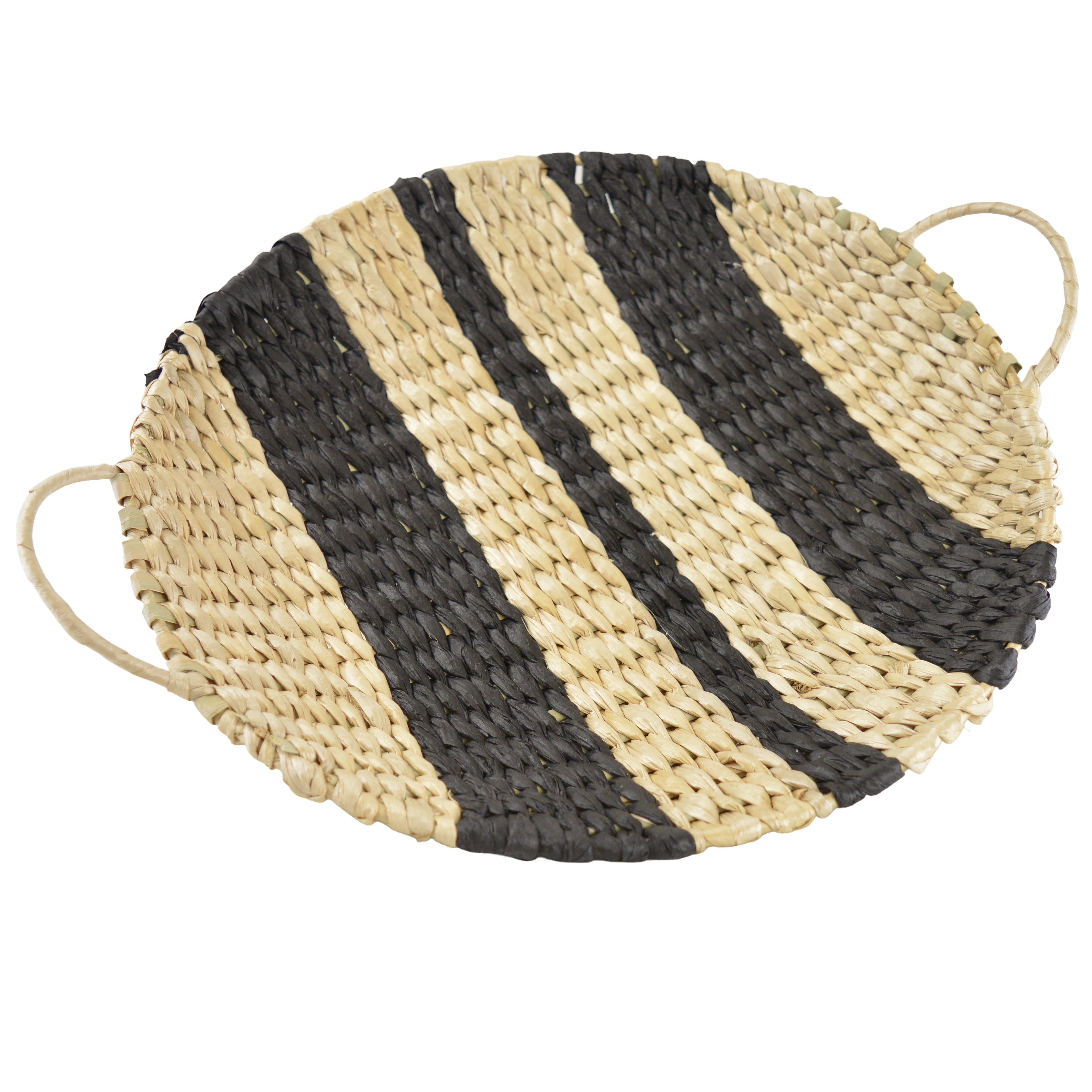 Rush Woven Black Stripe Plate