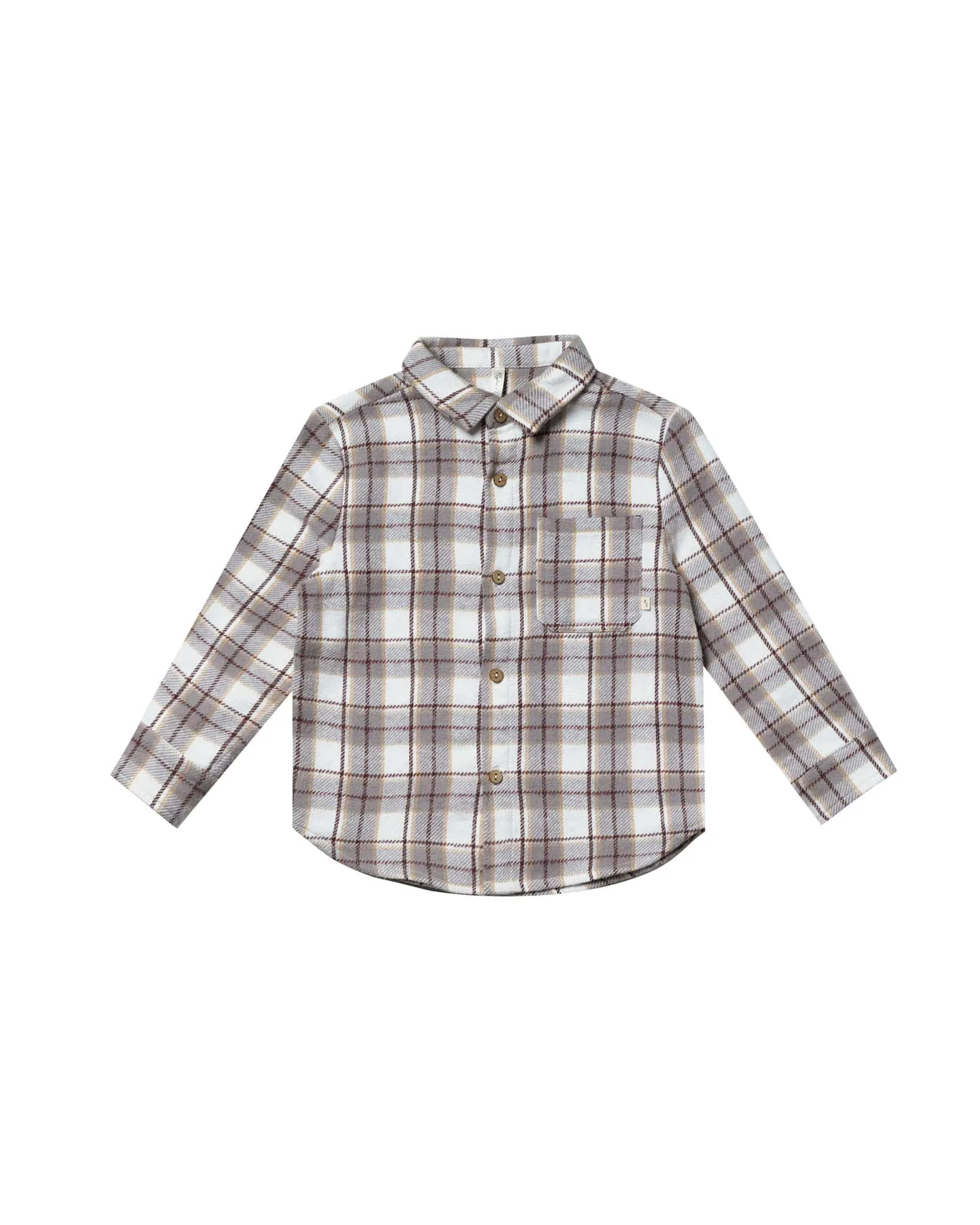 Rylee & Cru Collared Long Sleeve Shirt In Blue Flannel