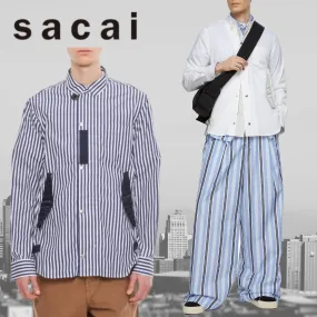 sacai  |Stripes Nylon Street Style Long Sleeves Plain Cotton