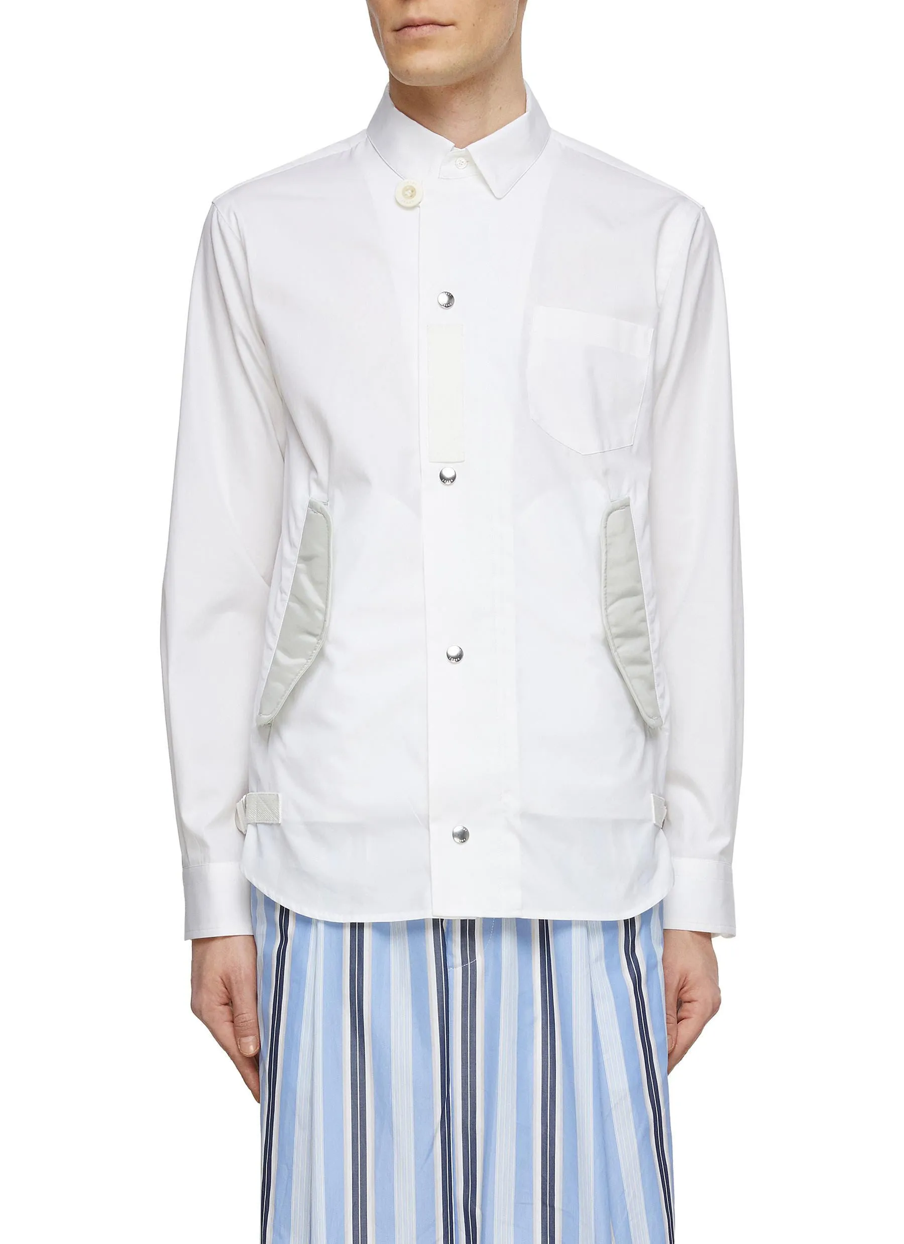 sacai  |Stripes Nylon Street Style Long Sleeves Plain Cotton