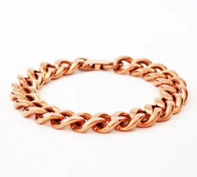 Solid Copper Bracelet Chain B79-8 Men's Bold 8 Heavy Duty Copper Cuban Curb Chain Bracelet