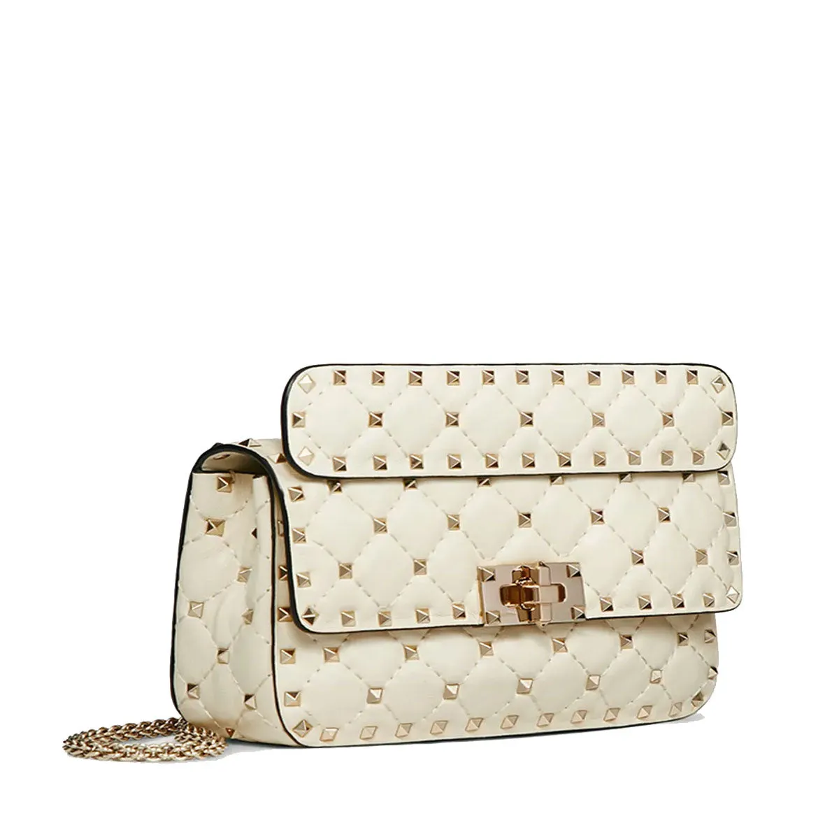 Spike Shoulder Bag Small, Ivory