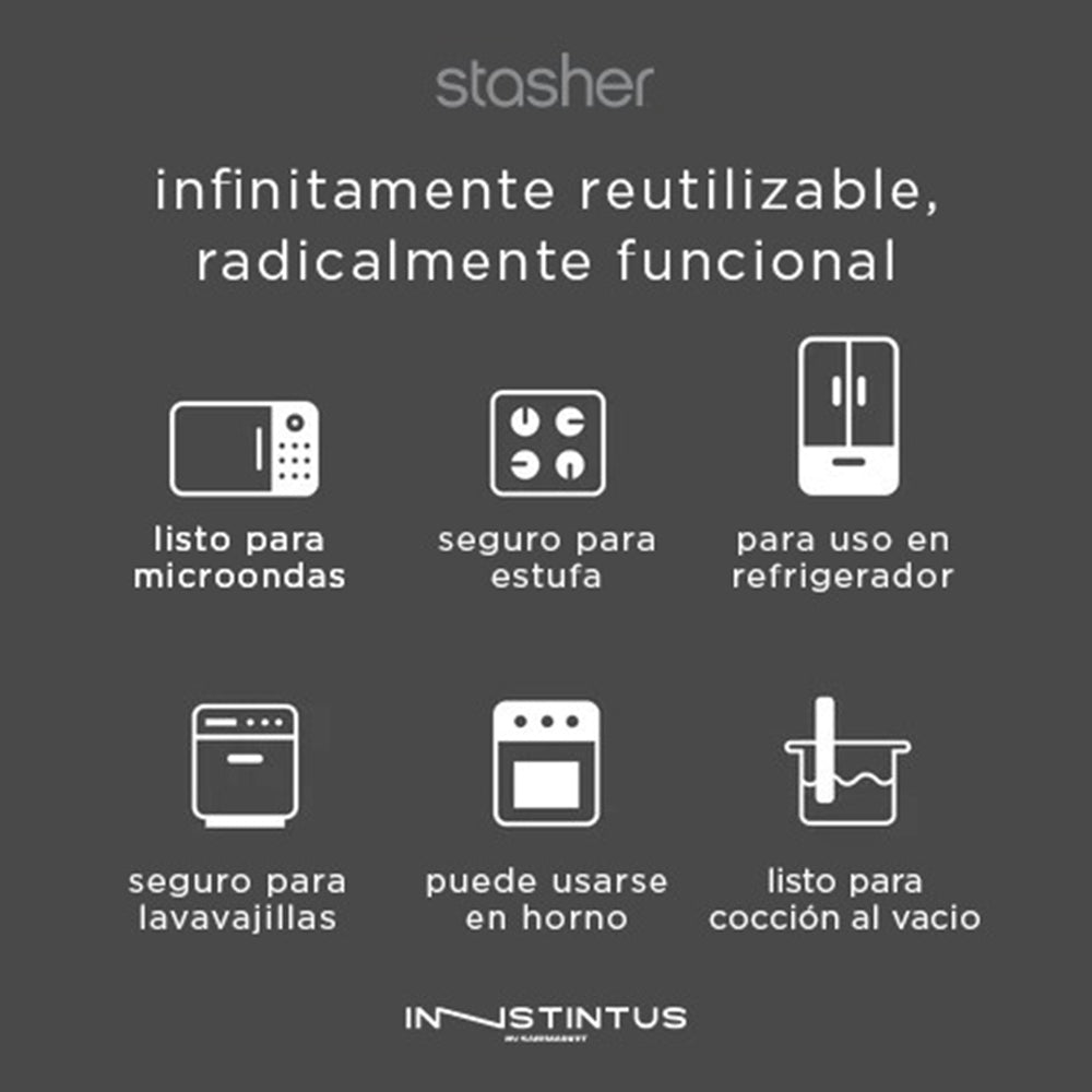 ST4BWL00 BOLSA REUTILIZABLE DE SILICONA PARA 4 TAZAS CLEAR MARCA STASHER