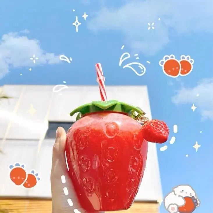 Summer Strawberry Plastic Cute Bottle MK16034