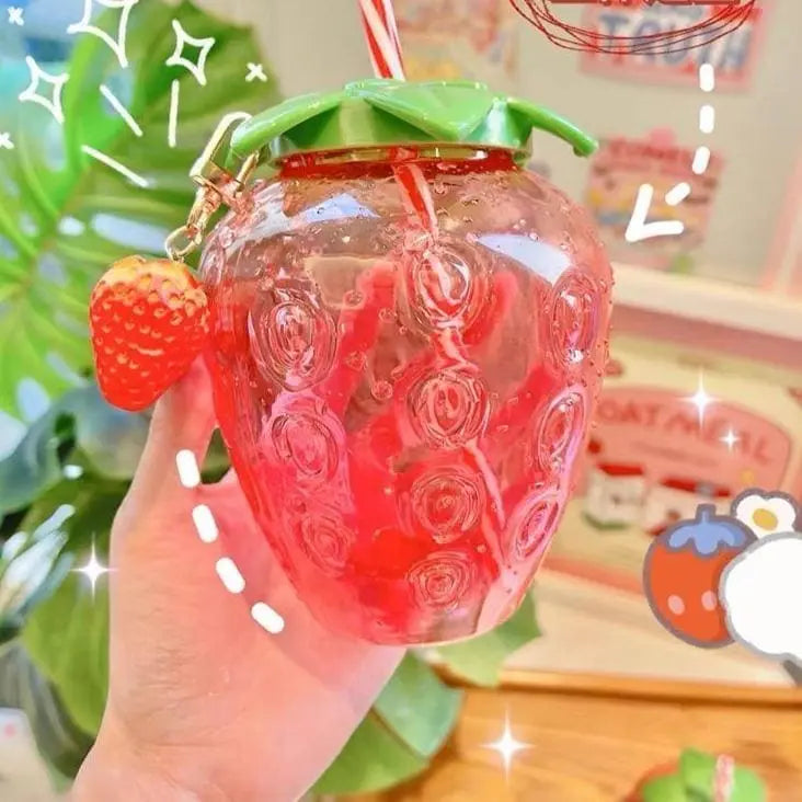 Summer Strawberry Plastic Cute Bottle MK16034