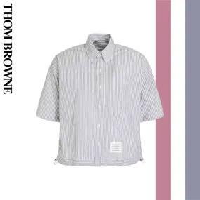 THOM BROWNE  |Stripes Long Sleeves Cotton Bridal Logo Designers Outlet