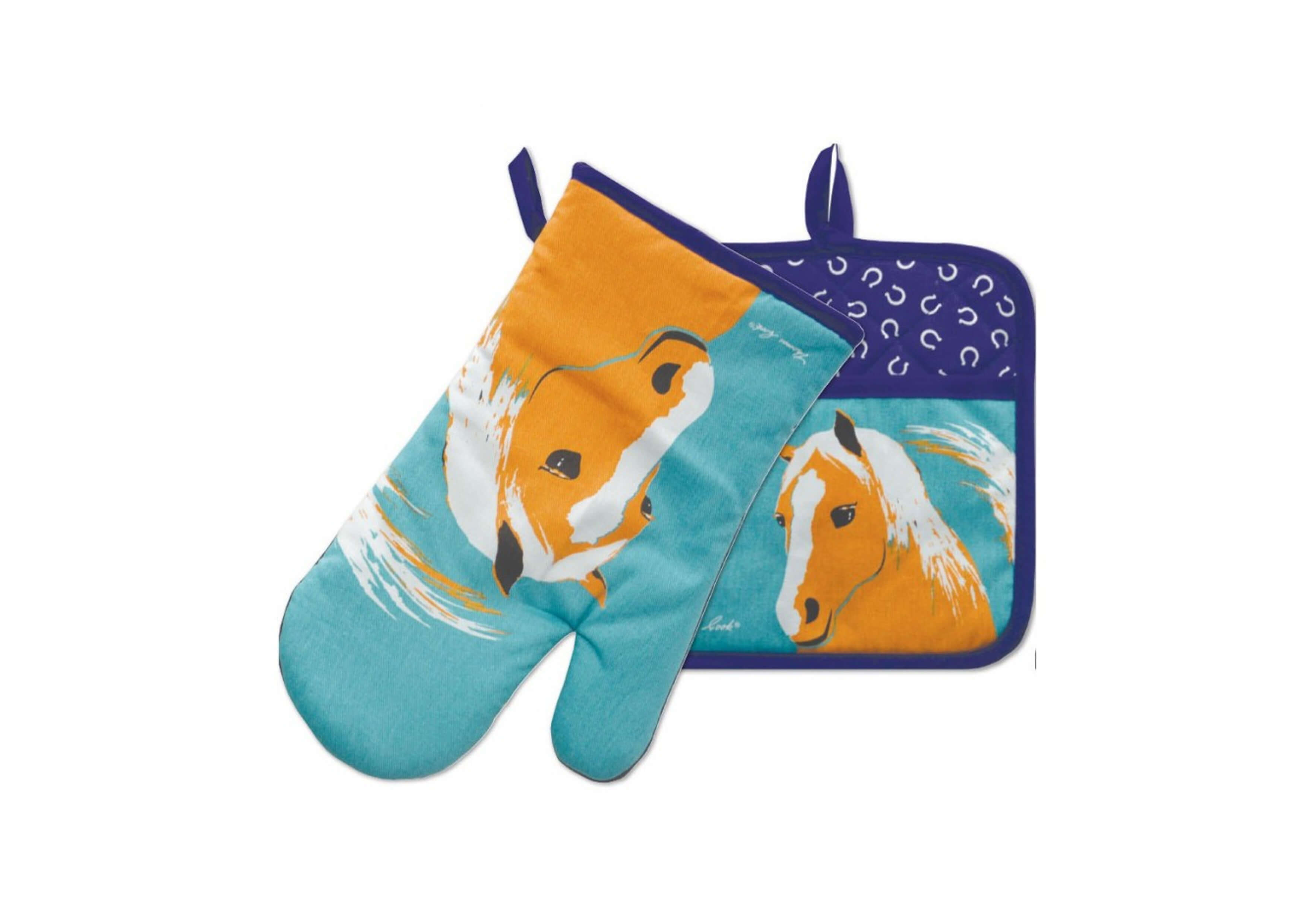 Thomas Cook Oven Mitt & Pot Holder Set - Horse