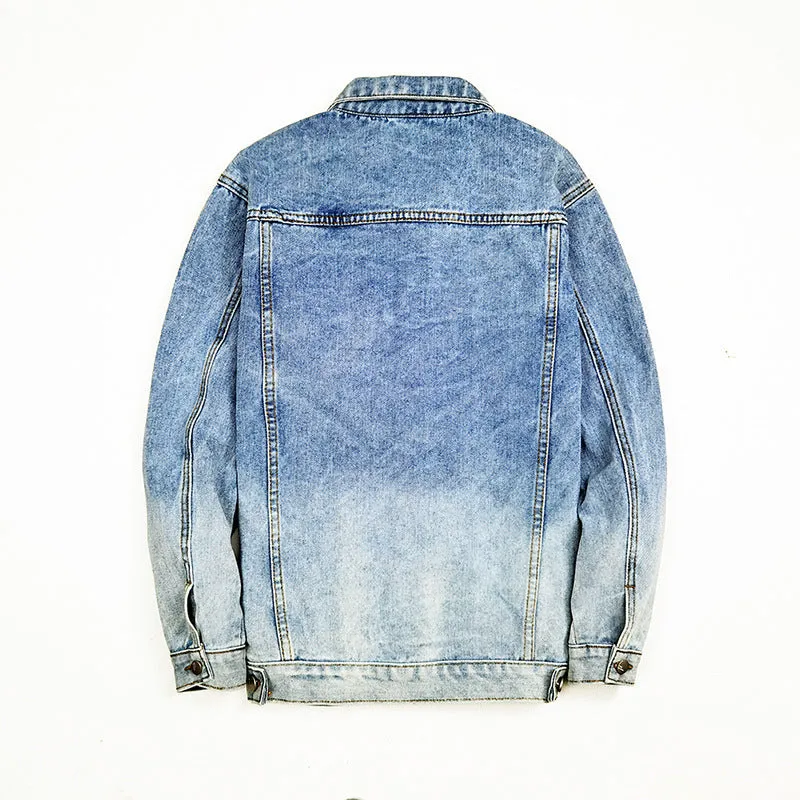 Trendy Gradient Color Denim Jacket