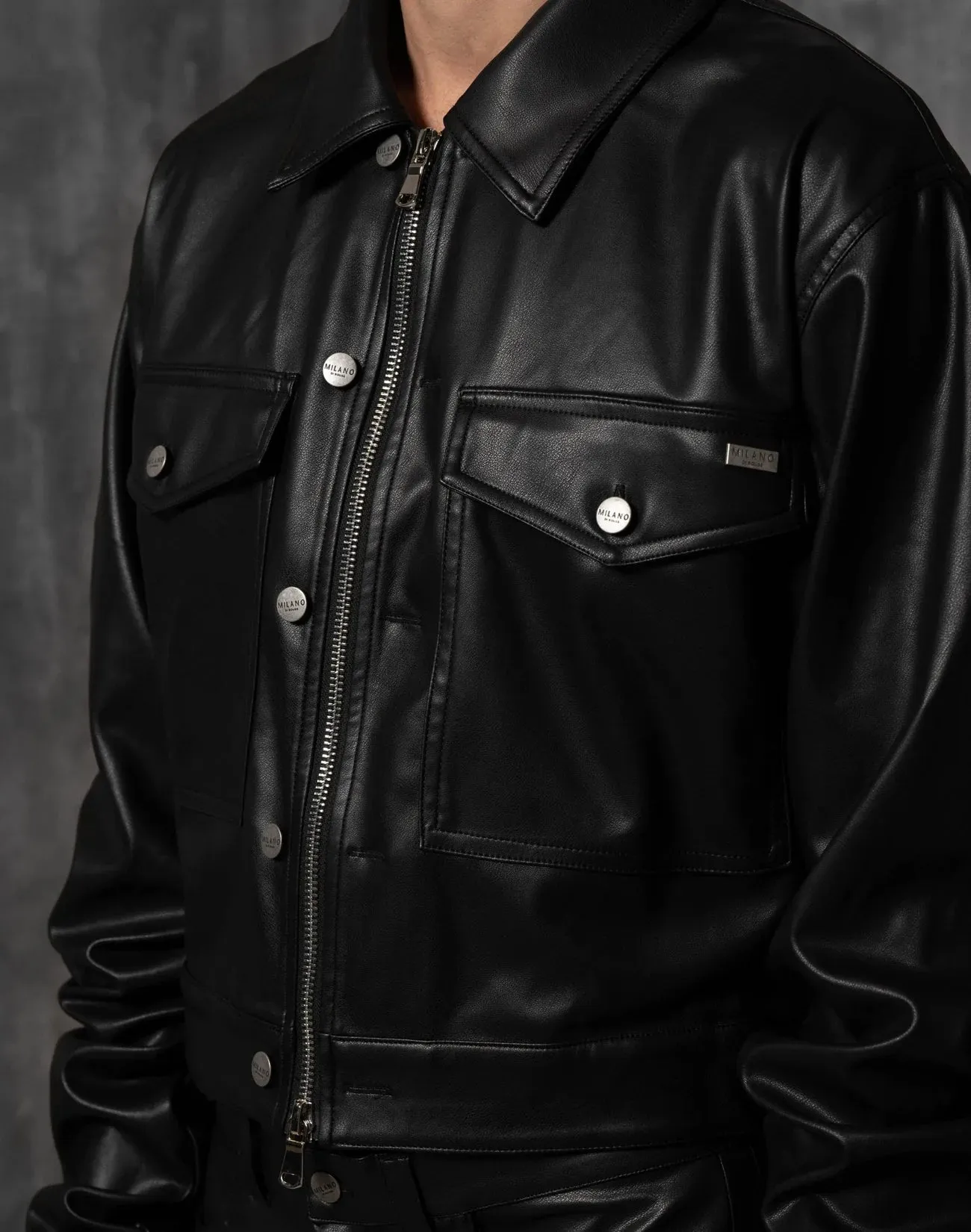 Vegan Leather Alexander Ruched Jacket