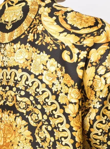 VERSACE  |Silk Street Style Long Sleeves Logo Luxury Shirts