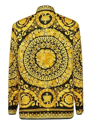 VERSACE  |Silk Street Style Long Sleeves Logo Luxury Shirts