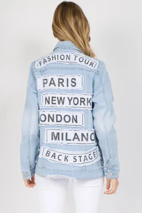 Vintage Patched Distressed Denim Jacket