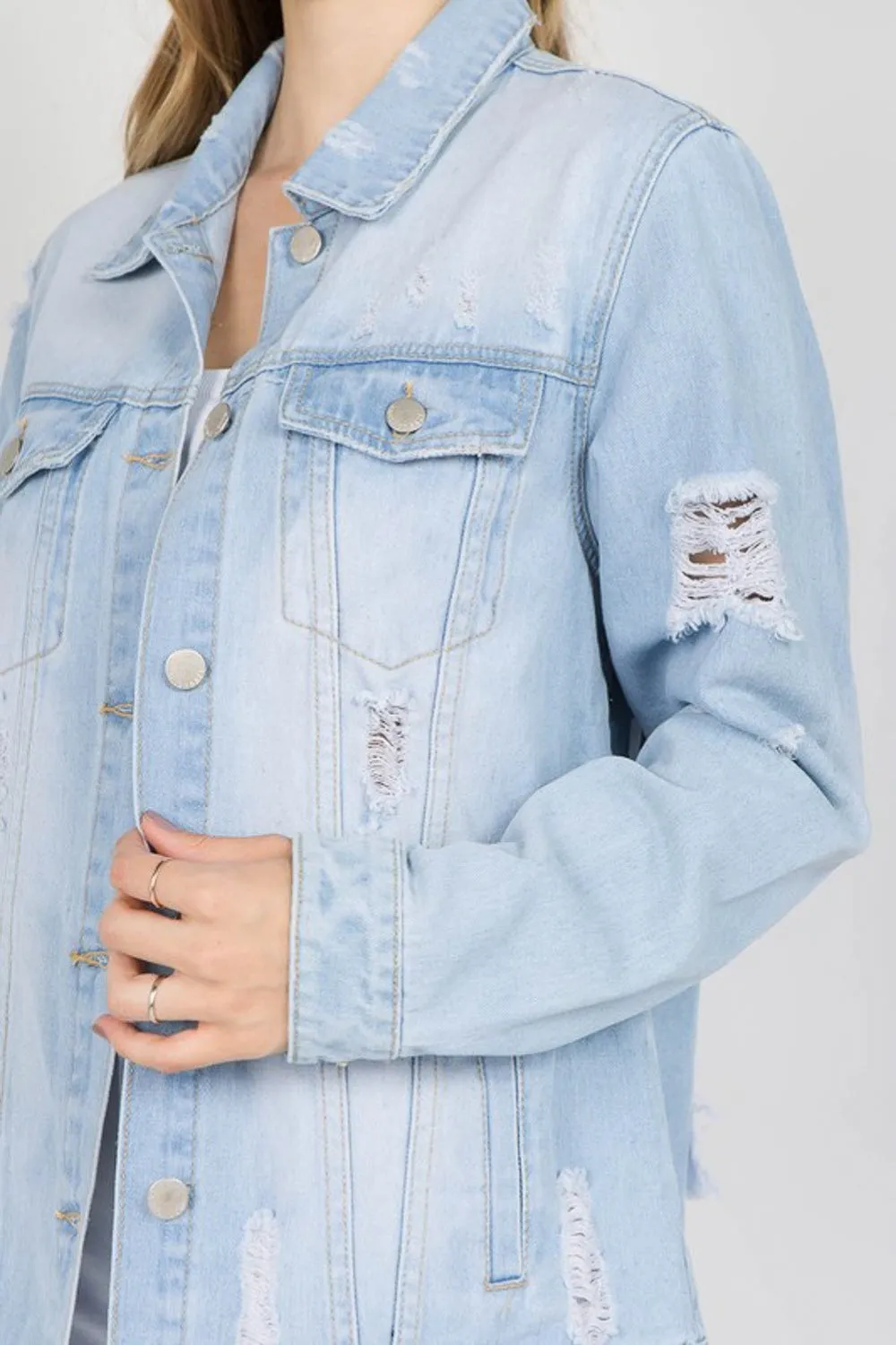 Vintage Patched Distressed Denim Jacket