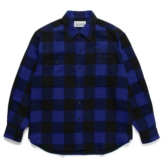 WACKO MARIA  |Other Plaid Patterns Street Style Long Sleeves Cotton Logo