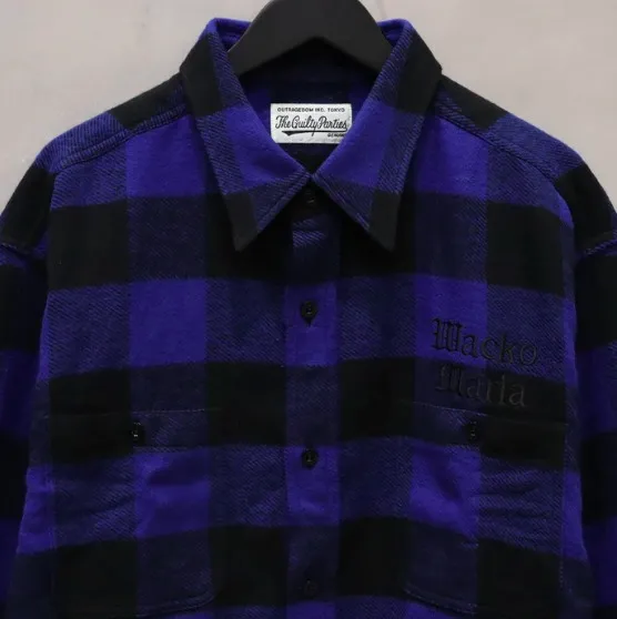 WACKO MARIA  |Other Plaid Patterns Street Style Long Sleeves Cotton Logo