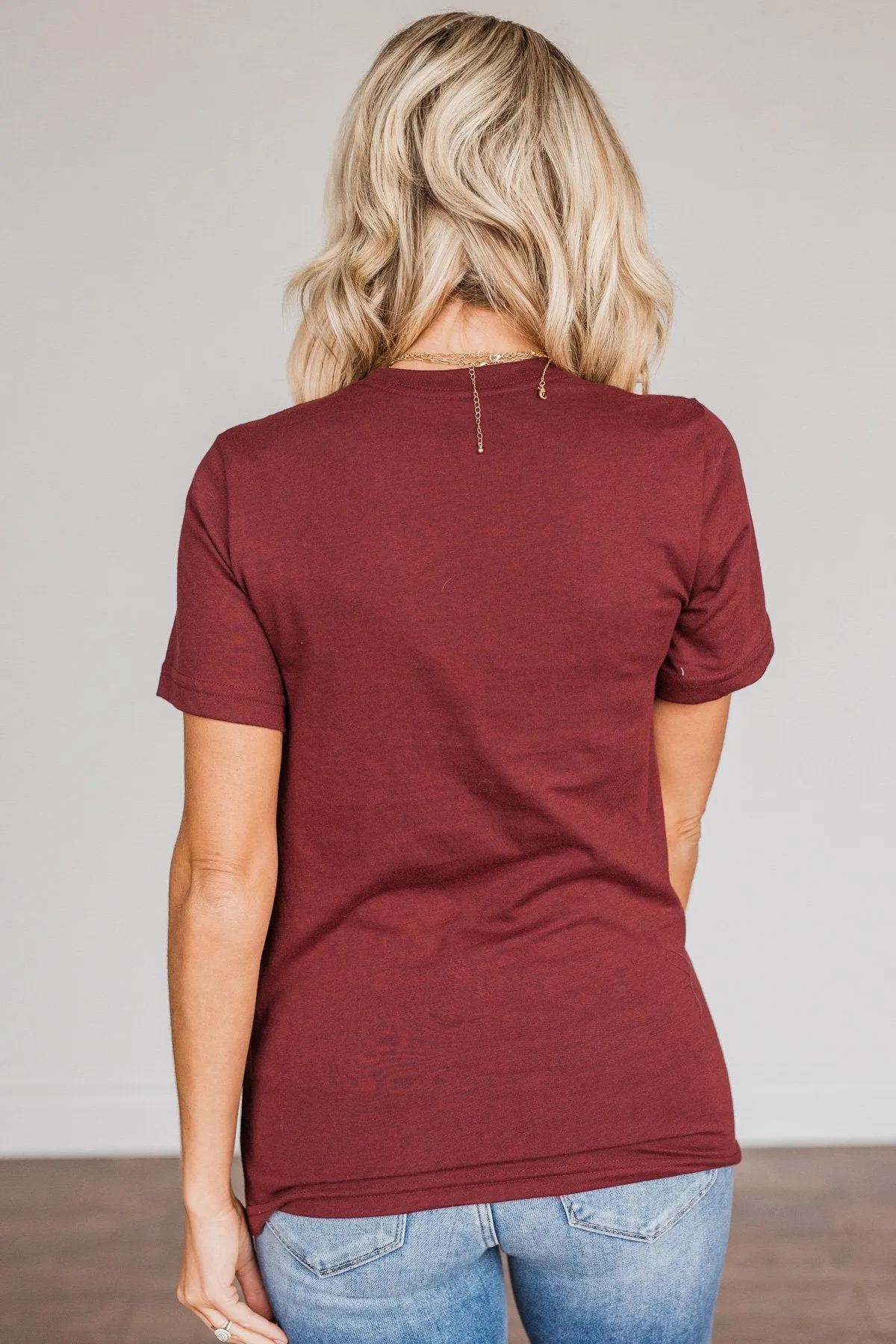 Winter Wonderland Graphic Tee- Burgundy