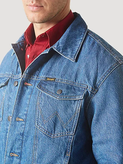 Wrangler Men's Flannel Lined Western Denim Jacket