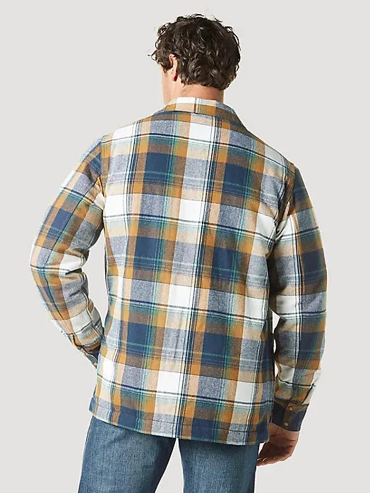 Wrangler Men's Sherpa Lined Flannel Shirt Jacket