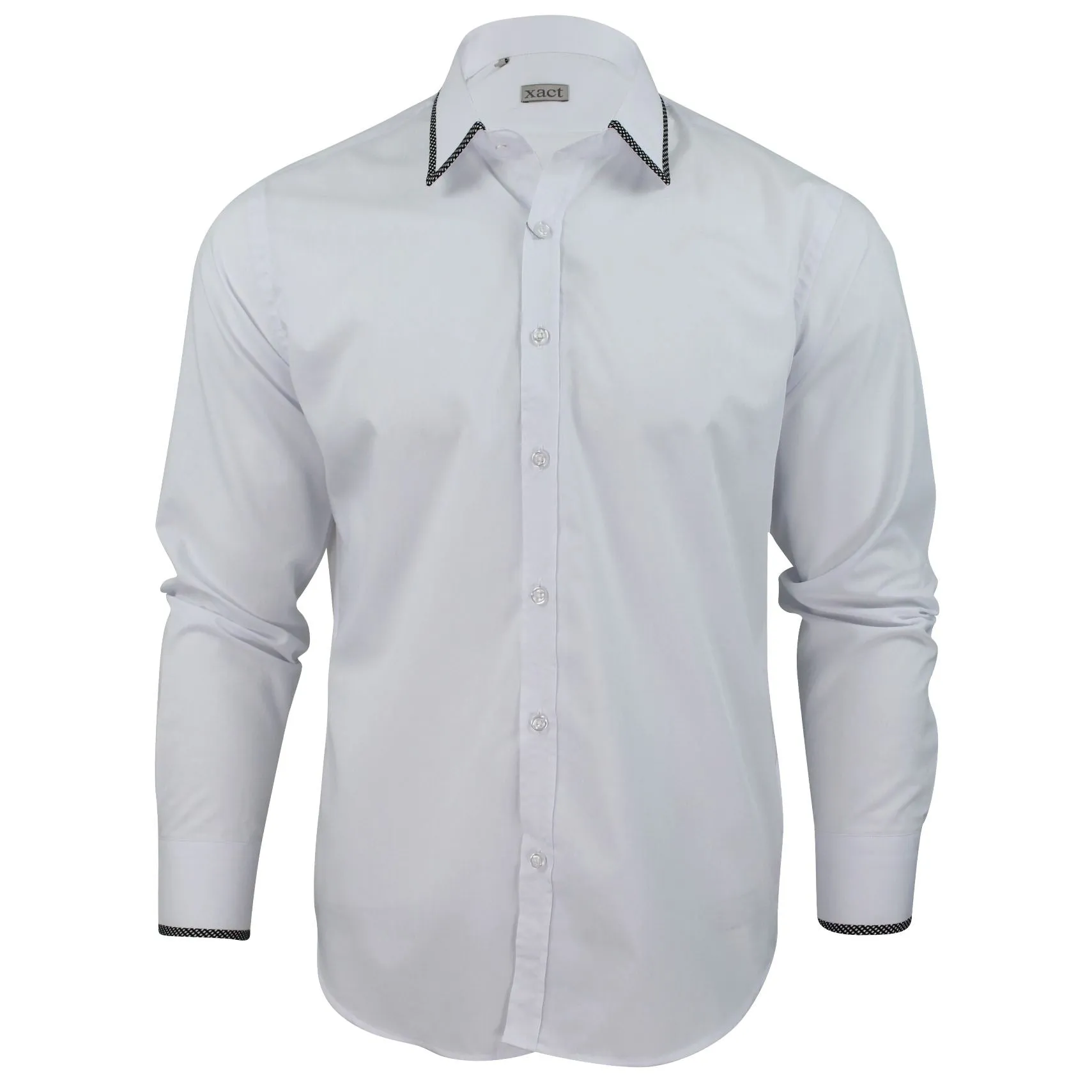 Xact Mens Fashion Shirt With Collar & Cuff Trim