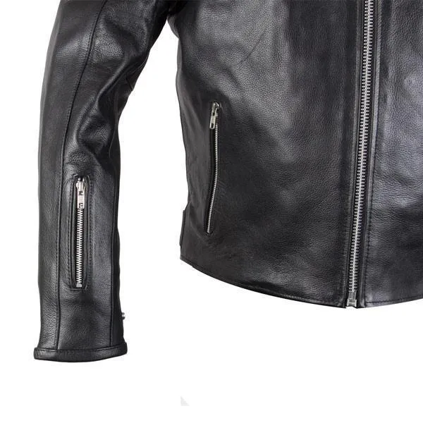 Xelement XS-630 'Recoil' Men's Black Leather Motorcycle Jacket