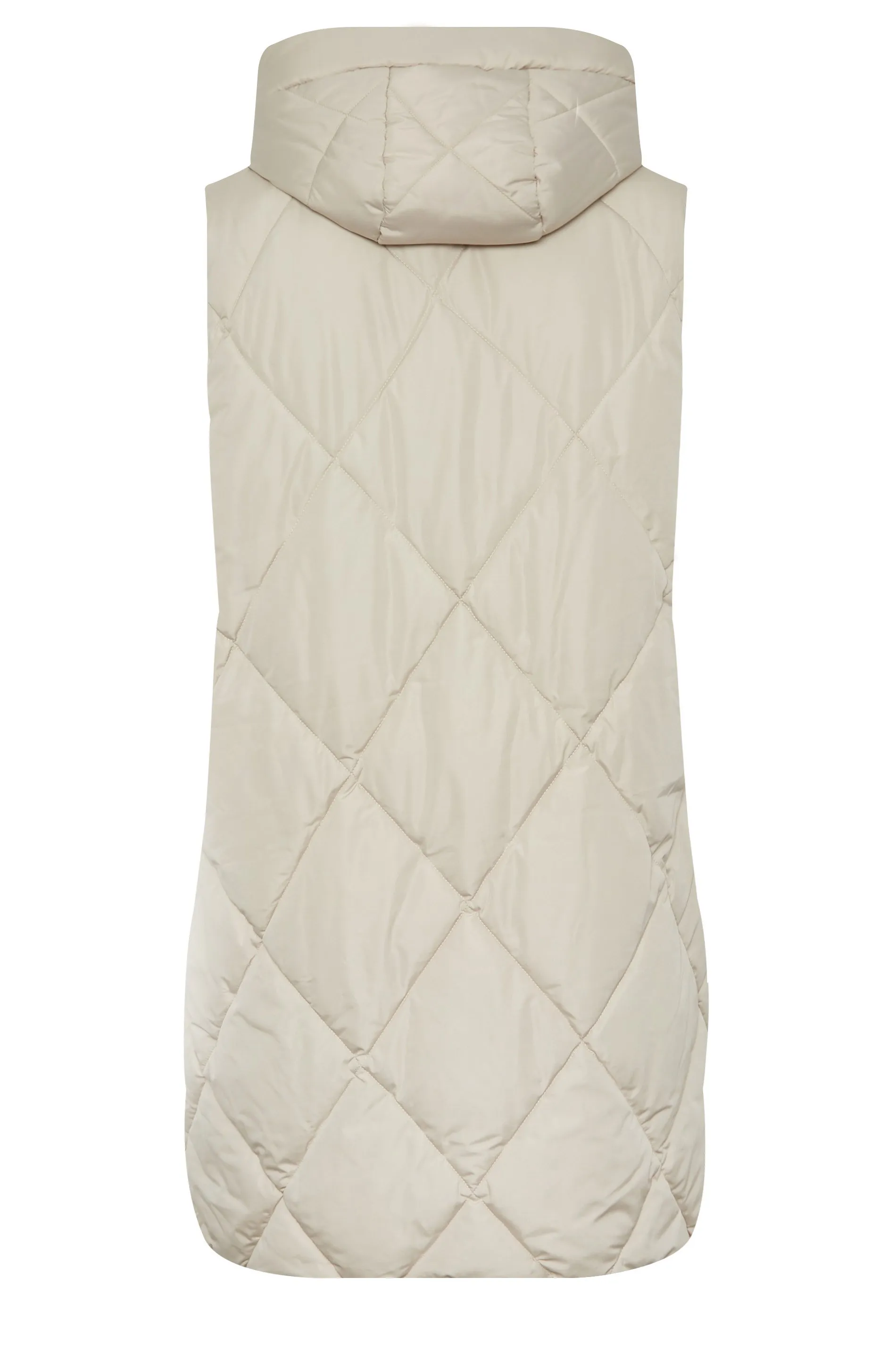 YOURS Curve Ivory White Diamond Quilted Midi Gilet