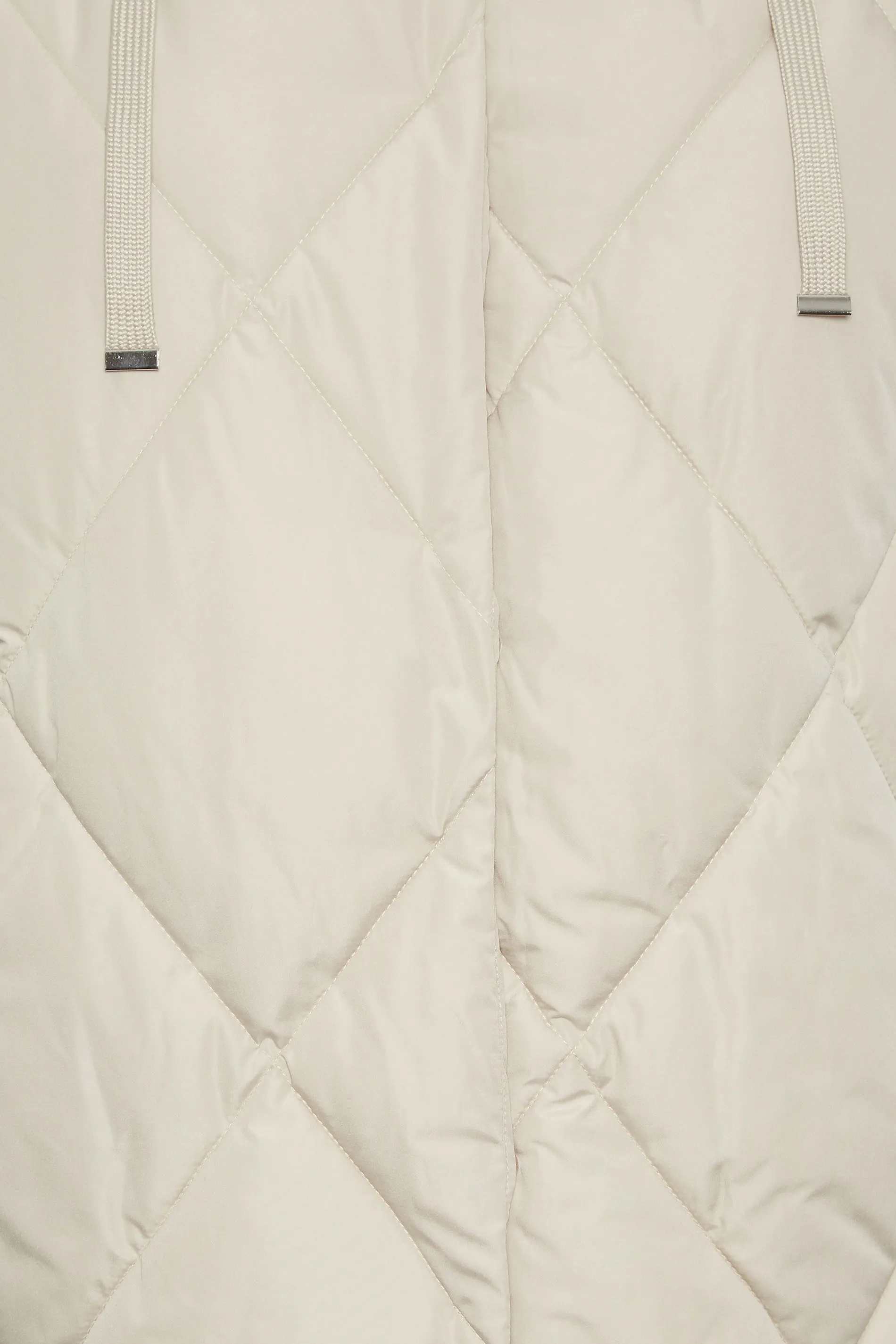 YOURS Curve Ivory White Diamond Quilted Midi Gilet